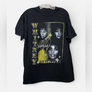 Whitney Houston Graphic T-Shirt Large Black